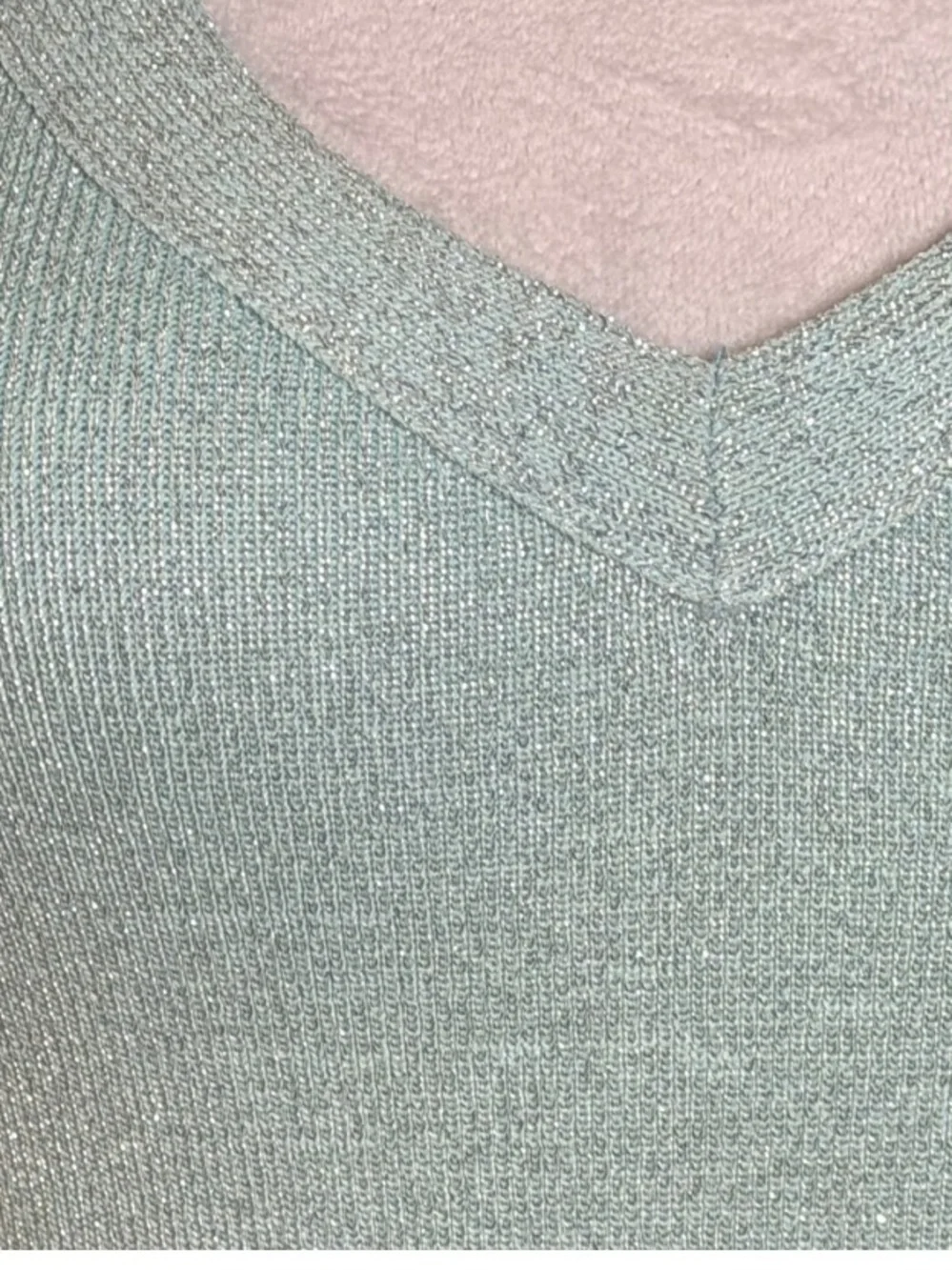 Mint Green Metallic Bandage Top XS Tank Stretch Shimmer Y2K - Picture 8 of 10